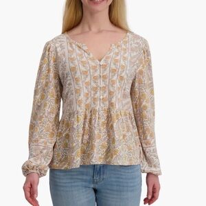Long Sleeve Cotton Peplum Top
Lucky Brand